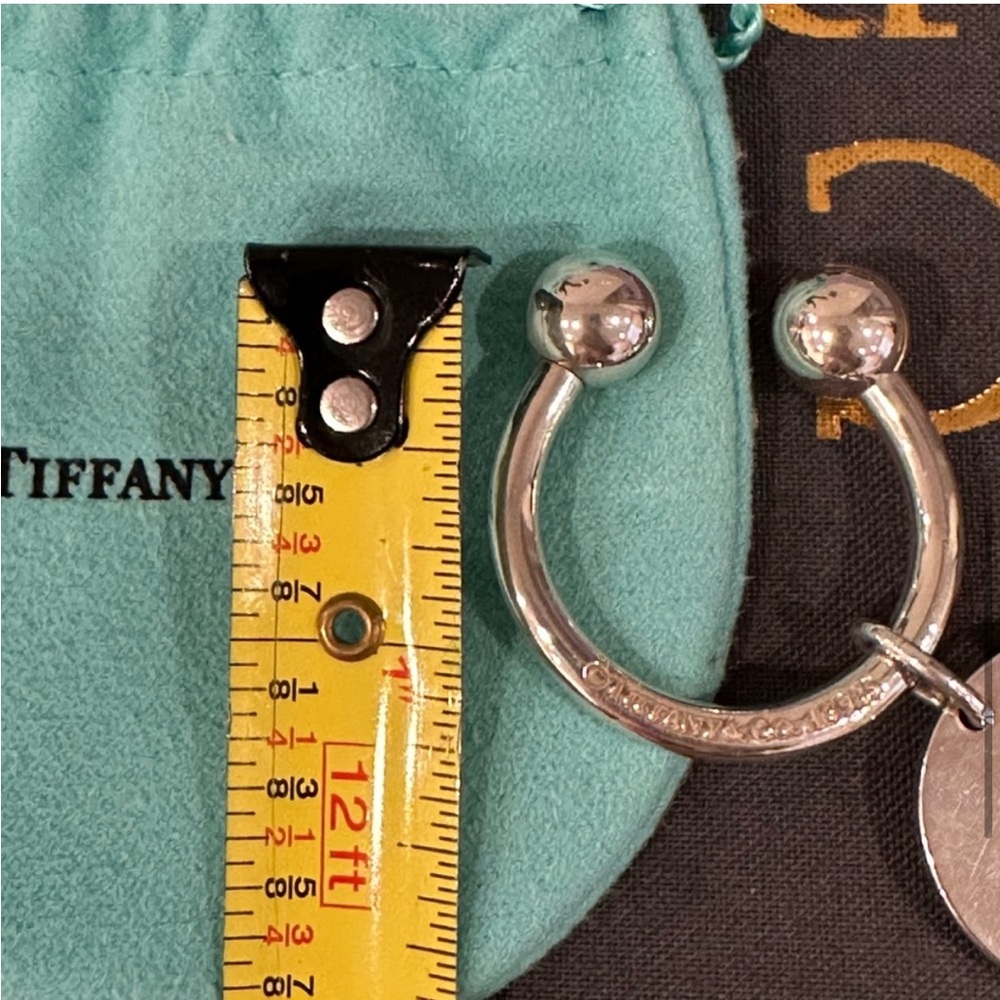 Tiffany And Co Vintage Sterling Silver Horseshoe Keyring And Circle Tag - Picture 7 of 8